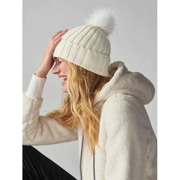 Athleta Tugga Sherpa Teddy Bear Hoodie Color Natural Beige Cream Women SP Sport - Picture 5 of 16